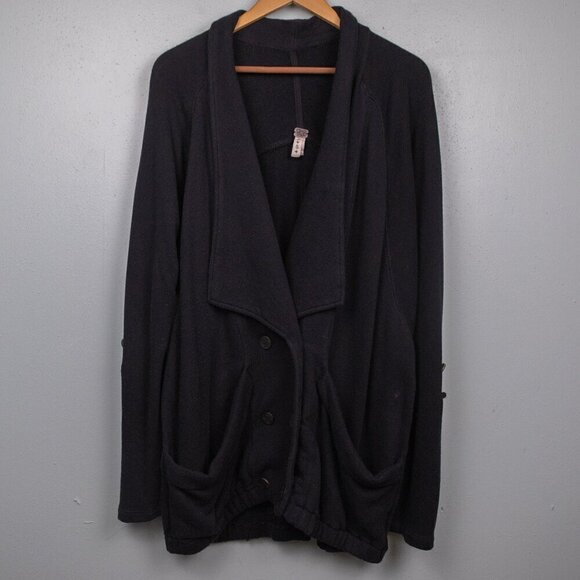 We the Free black double breasted cardigan-S - Picture 1 of 5